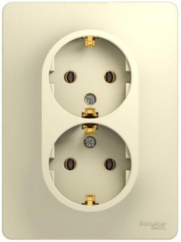 Розетка с заземлением Systeme Electric Glossa 1-м. 2 мод. бежевый картинка